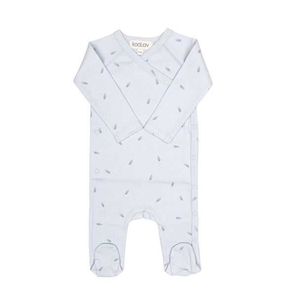 Pyjama cache-coeur épi bleu ciel - Vanille Coton