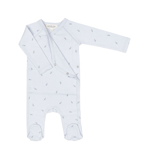 Pyjama cache-coeur épi bleu ciel - Vanille Coton