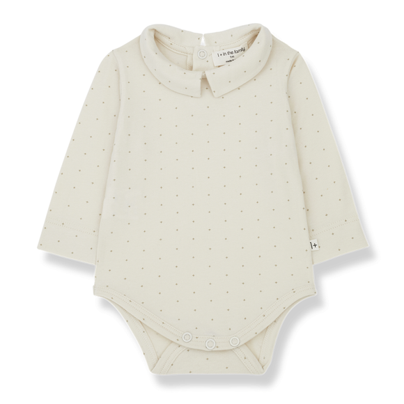 Body à pois avec col « Marisa » - Vanille Coton