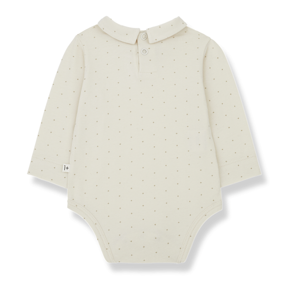 Body à pois avec col « Marisa » - Vanille Coton