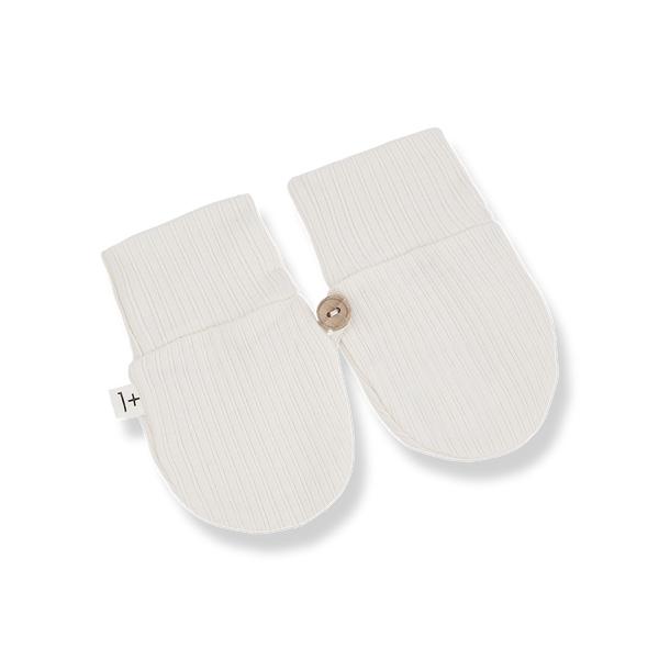 Moufles naissance  « Nura » - Vanille Coton