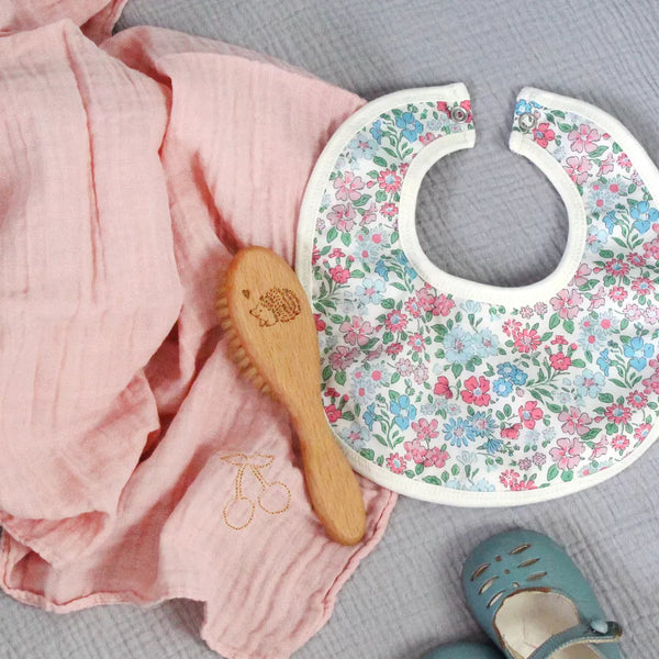 Lange brodé rose - Vanille Coton