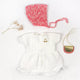Robe poupée gaze coton blanche et accessoires - Vanille Coton