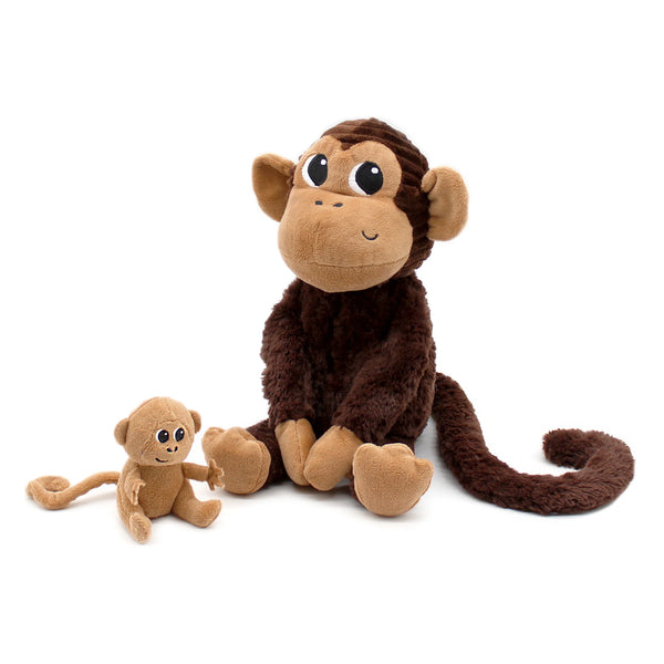 Peluche singe Zazou maman / bébé - Vanille Coton