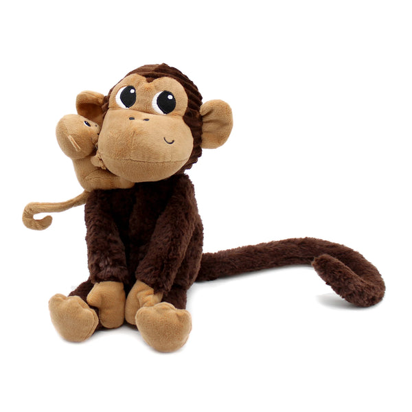 Peluche singe Zazou maman / bébé - Vanille Coton