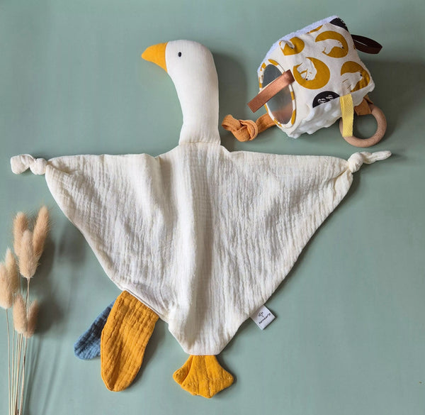 Doudou lange Oie - Vanille Coton
