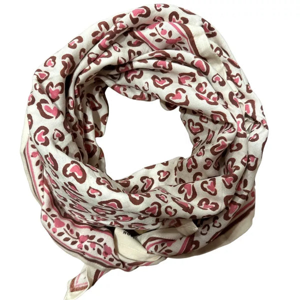 Foulard adulte Léo cerise - Vanille Coton