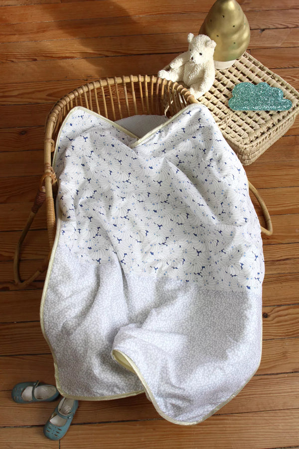 Couverture bébé polaire Liberty Côme - Vanille Coton