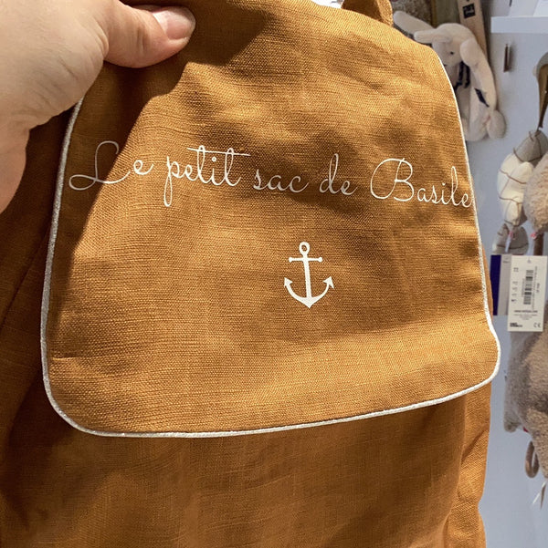 Sac à dos terracotta Le petit sac de Basile - Vanille Coton