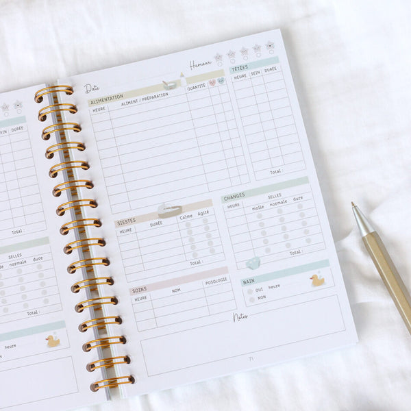 Carnet de suivi de bébé (6 mois) - Vanille Coton