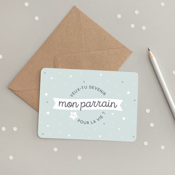 Carte «  veux-tu être mon parrain ? » - Vanille Coton