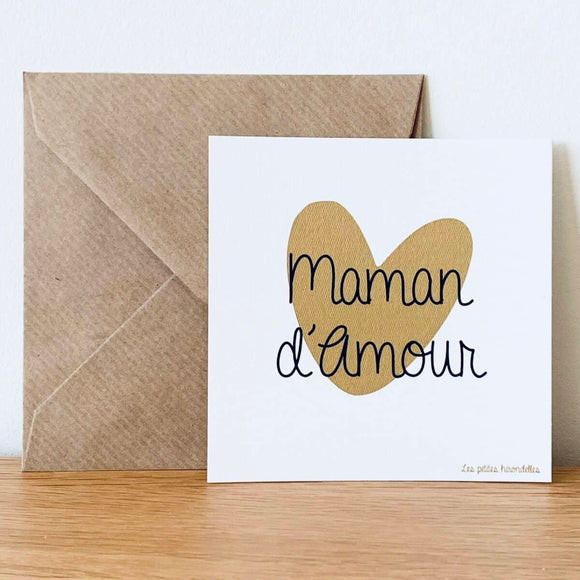 Carte « Maman d’amour » - Vanille Coton