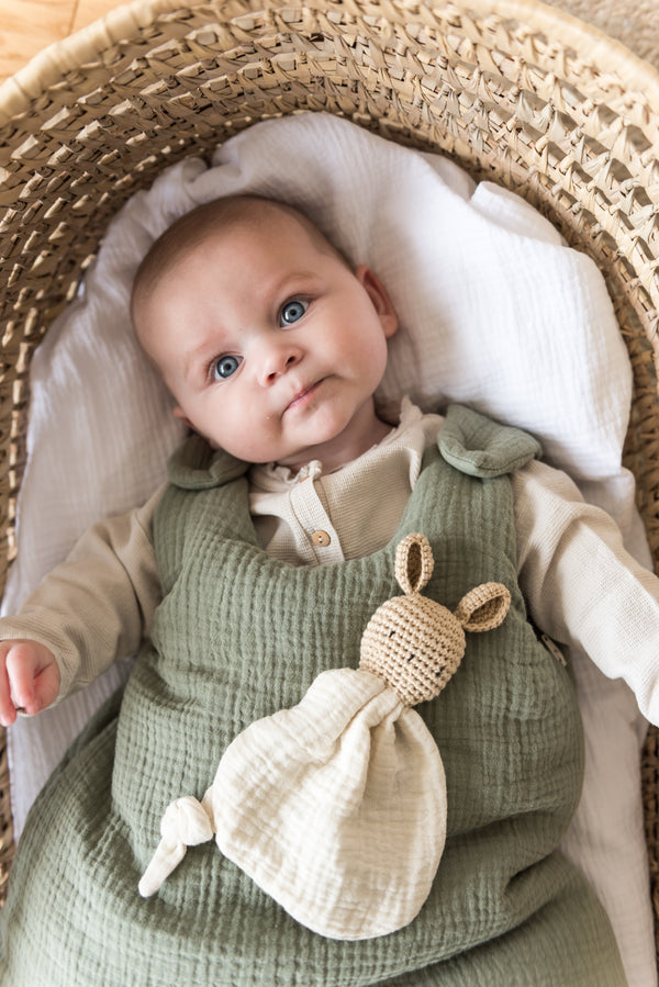 Gigoteuse en gaze vert sauge - Vanille Coton