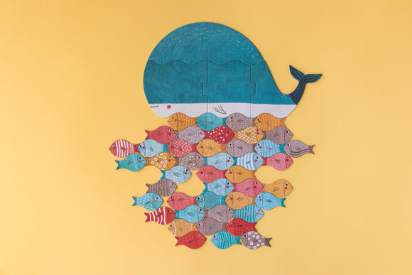 Puzzle « Ma baleine » - Vanille Coton