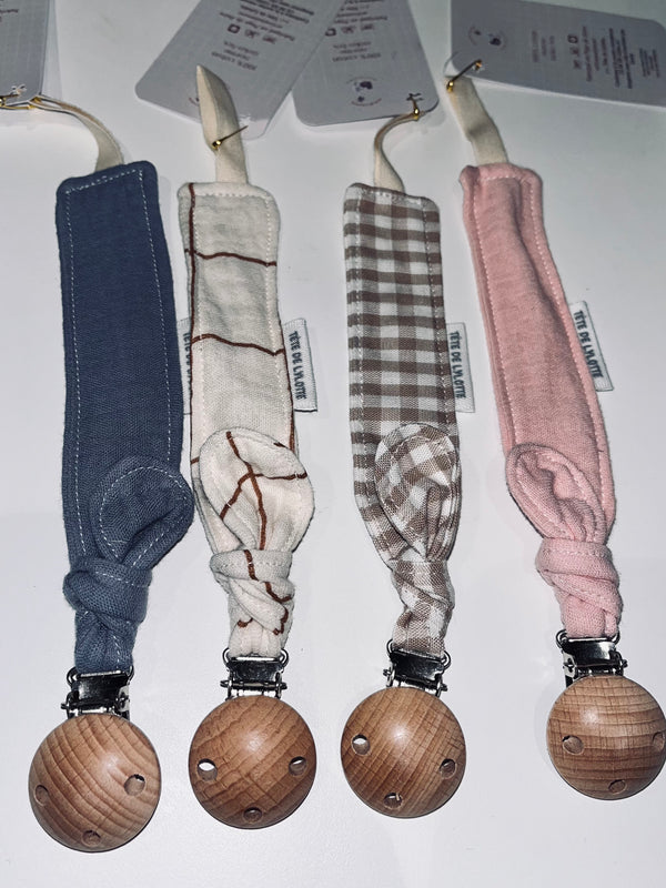 Attache tétine tête de Lylotte - Vanille Coton