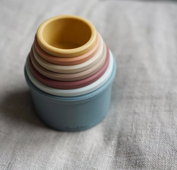 Tour à empiler en silicone - Vanille Coton