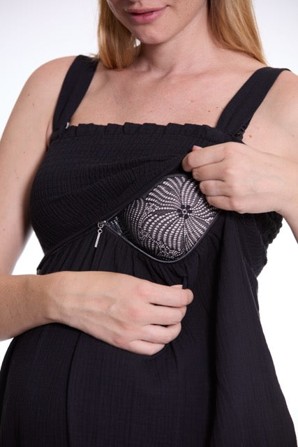 Robe de grossesse et d'allaitement Lola - Vanille Coton