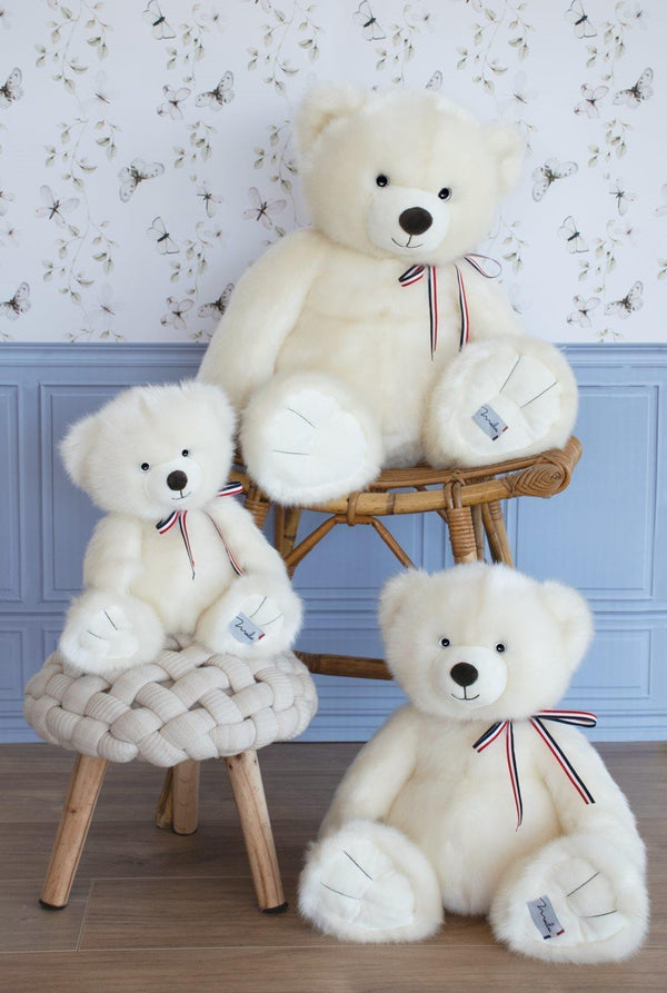 Peluche ours français 35 cm - Vanille Coton