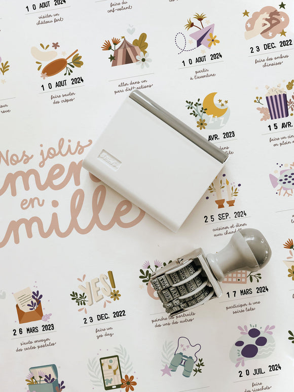 Affiche « Nos jolis moments en famille » - Vanille Coton