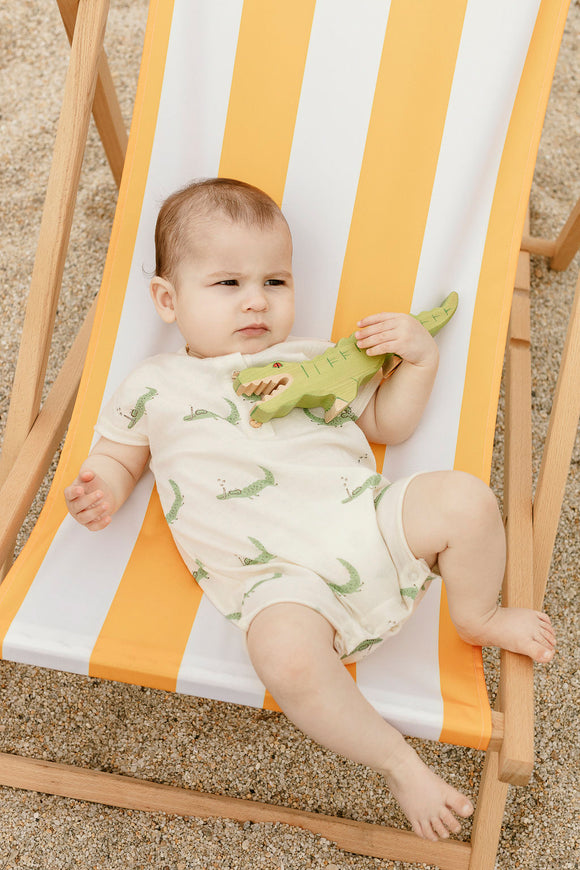 Combinaison en Jersey Ludo Gator - Vanille Coton