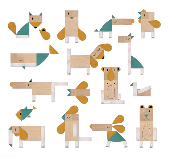 Tangram "Le renard et la souris" - Vanille Coton