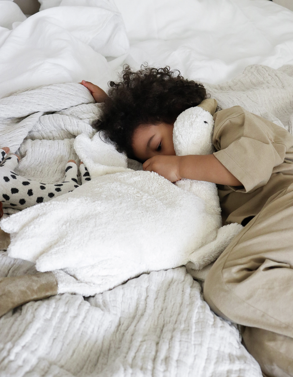 Grande oie blanche bouillotte - Vanille Coton