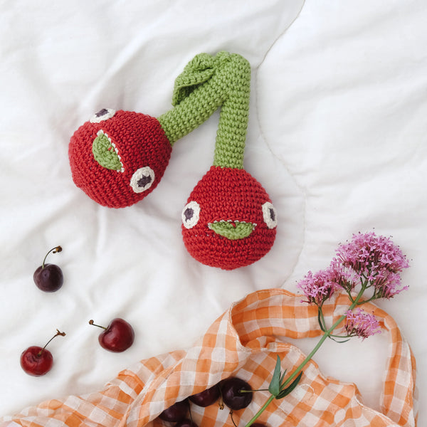 Hochet Les soeurs Cerise - Vanille Coton