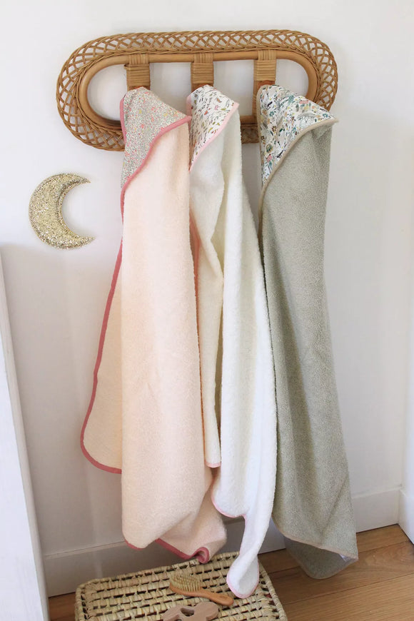 Cape de bain bébé Liberty Céleste - Vanille Coton