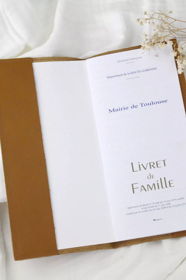 Livret de famille en cuir - Vanille Coton