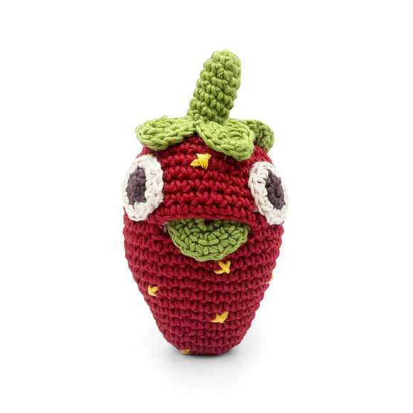 Hochet Nellie la fraise - Vanille Coton