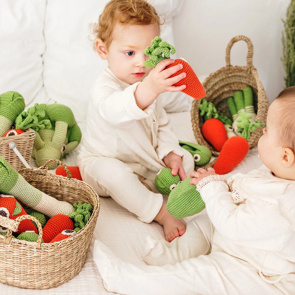 Hochet Marie Charlotte la carotte - Vanille Coton