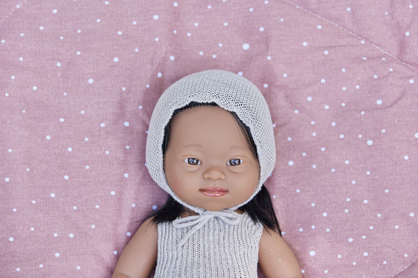 Barboteuse vêtements poupée tricoté beige 38 cm - Vanille Coton