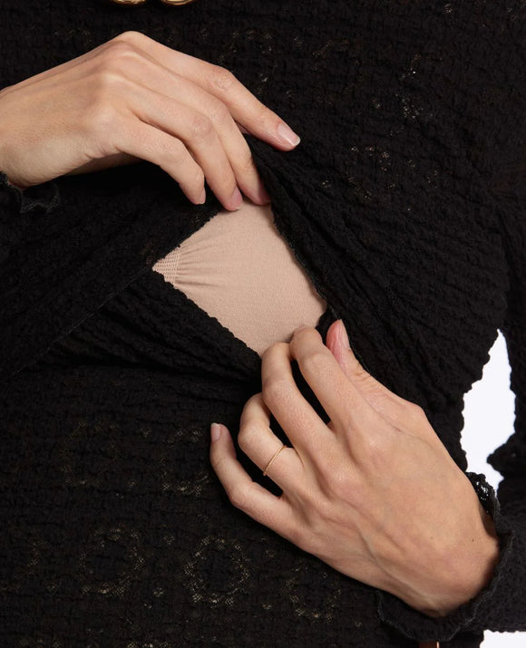 Top dentelle de grossesse et d’allaitement Natacha - Vanille Coton