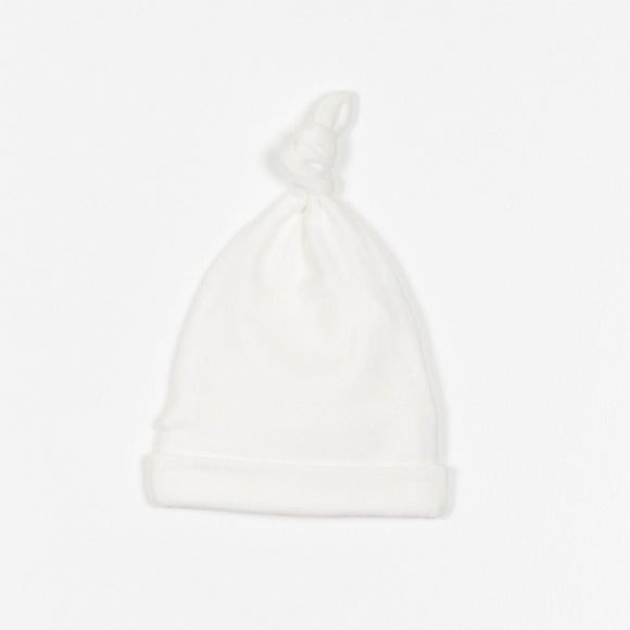 Bonnet noeud blanc - Vanille Coton