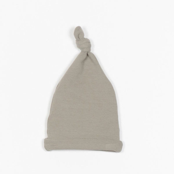Bonnet noeud olive - Vanille Coton