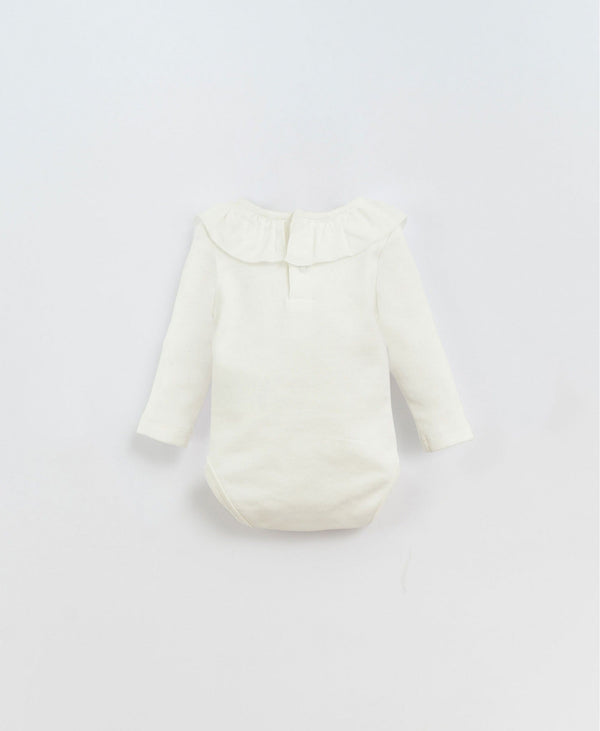 Body col à volant blanc cassé - Vanille Coton