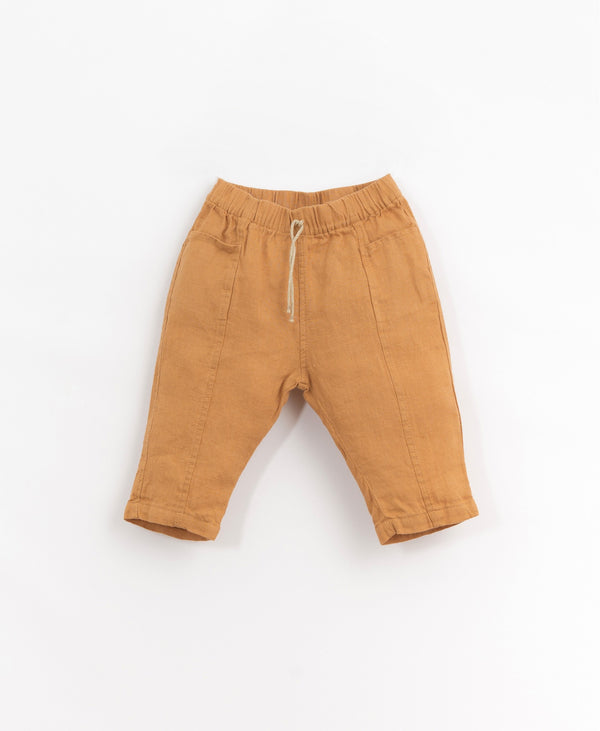Pantalon garçon en lin à poches - Vanille Coton