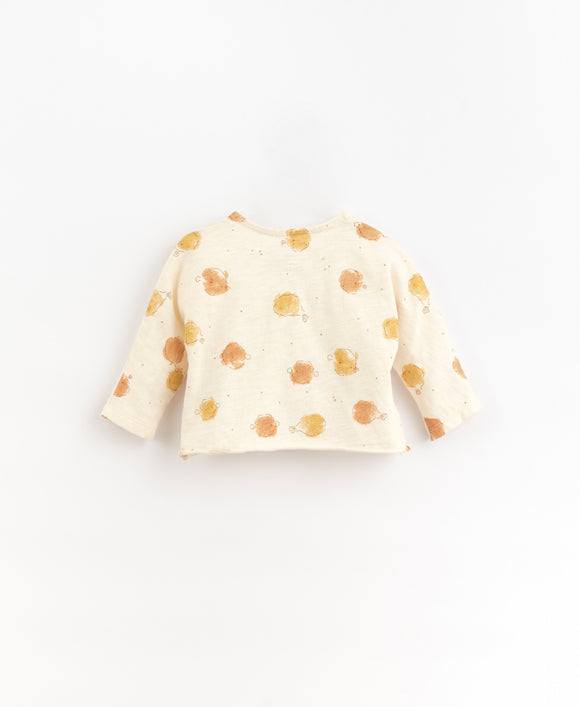 Tee-shirt manches longues imprimé Fish - Vanille Coton