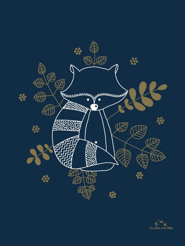 Affiche raton laveur - Vanille Coton