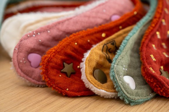 Bavoir à pressions - Vanille Coton