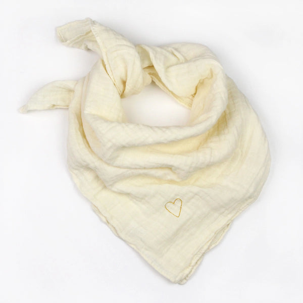 Lange brodé Nougat - Vanille Coton