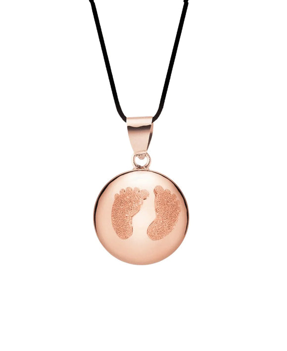 Bola de grossesse - Babyfeet - Doré à l'or fin rose - Vanille Coton