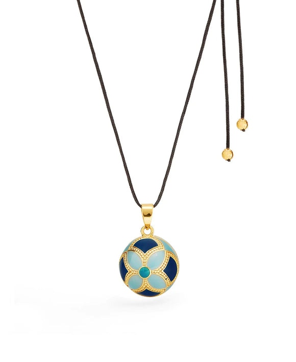 Bola de grossesse - Byzance - Email multicolore - Doré Or 18 carats - Vanille Coton