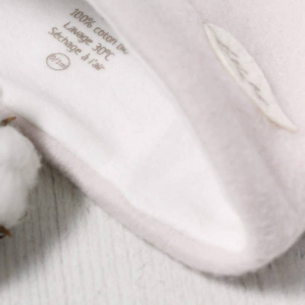 Bonnet coton BIO polaire doublé taupe - Vanille Coton