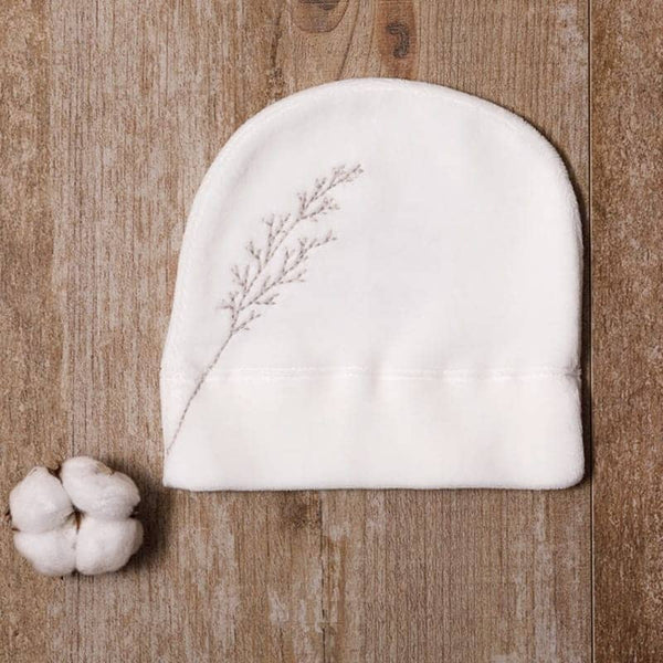 Bonnet velour coton BIO écru - Vanille Coton