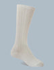 Chaussettes hautes côtelées de luxe - Vanille Coton