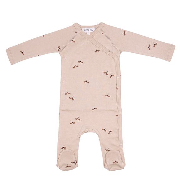 Pyjama cache-coeur érable café au lait - Vanille Coton