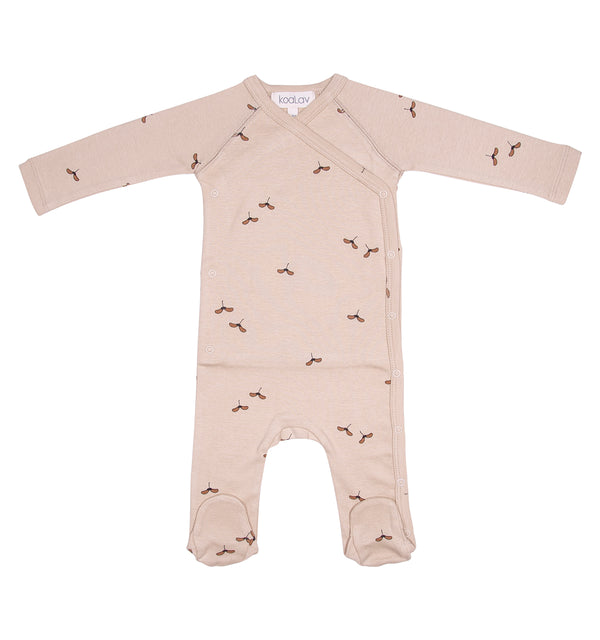 Pyjama cache-coeur érable café au lait - Vanille Coton