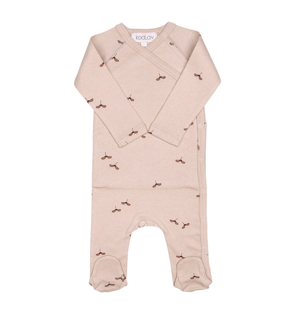 Pyjama cache-coeur érable café au lait - Vanille Coton