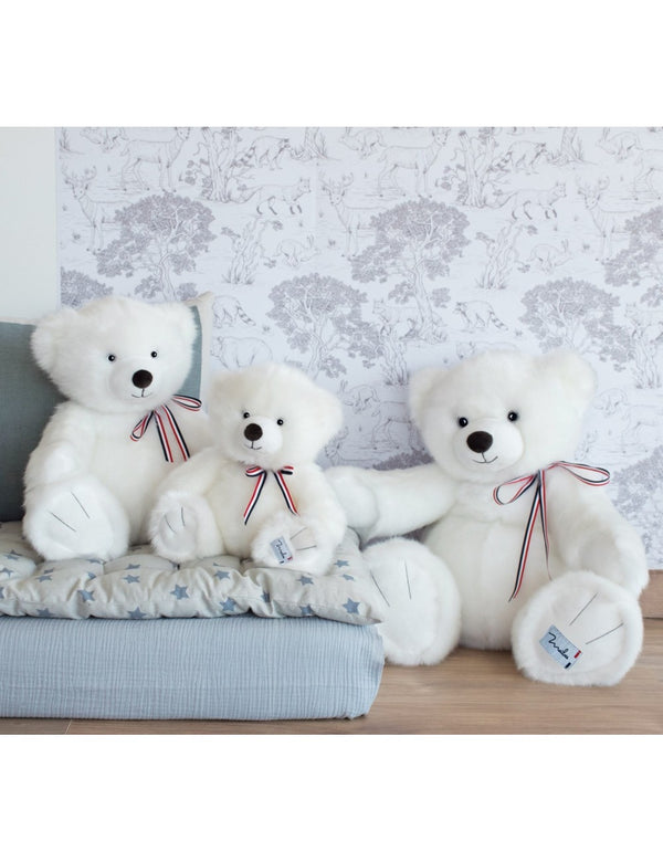 Peluche ours français 35 cm - Vanille Coton